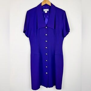 Nicole Studio Vintage Purple Button Down Dress
